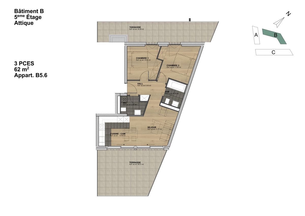 À louer : Appartement 3 Pieces Chavannes-Renens - Ref : 208875.5002 | Naef Immobilier