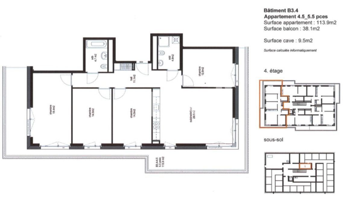 À louer : Appartement 5.5 Pieces Gland - Ref : EC.35854 | Naef Immobilier