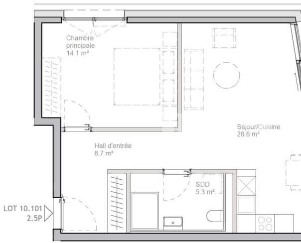 À louer : Appartement 2.5 Pieces Crissier - Ref : EC.36273 | Naef Immobilier