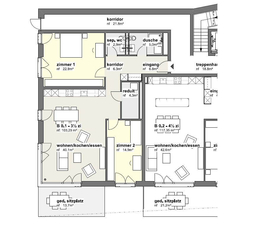 À vendre : Appartement 2 chambres Gampelen - Ref : 0644 | Naef Immobilier