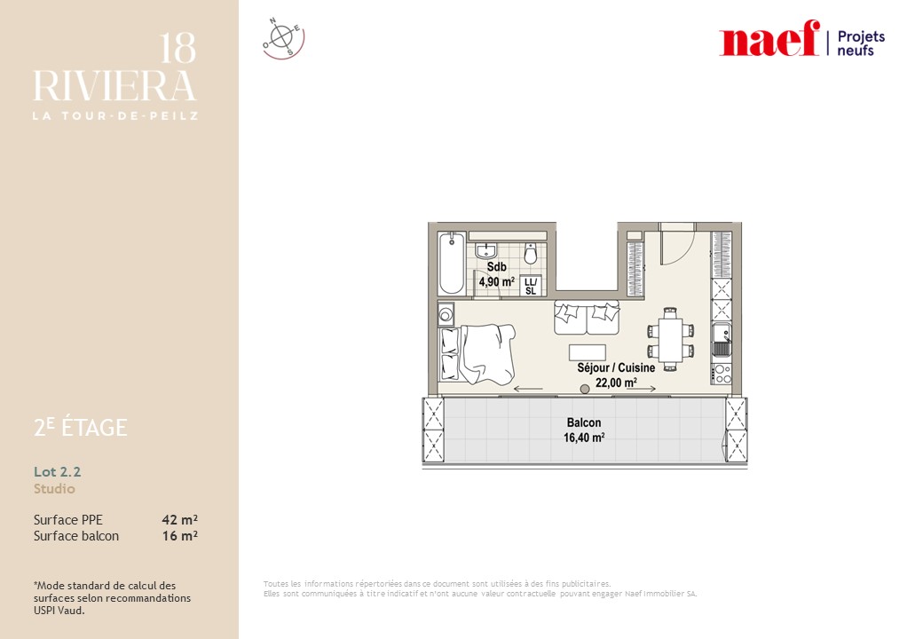 À vendre : Appartement 1 chambres La Tour-de-Peilz - Ref : 1516 | Naef Immobilier