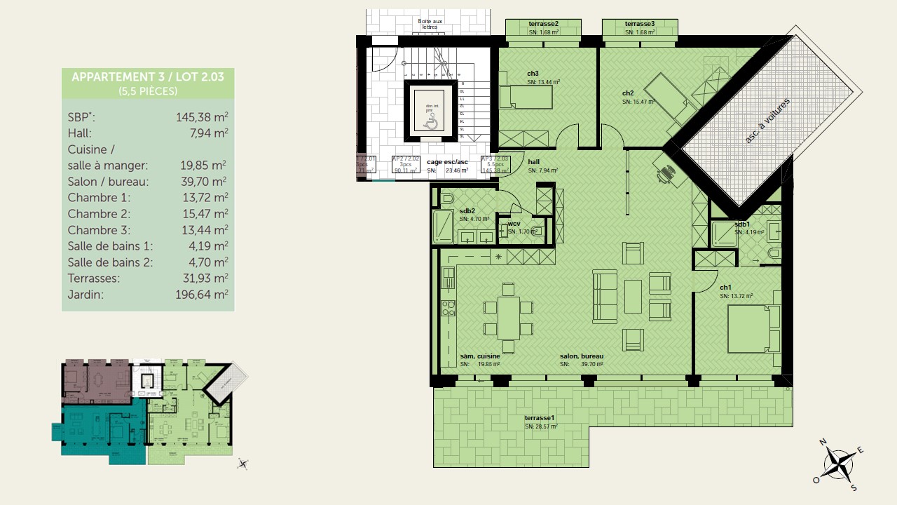 À vendre : Appartement 3 chambres Presinge - Ref : 1649 | Naef Immobilier